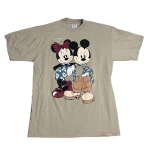 Vintage LargeDisney Mickey And Minnie Double Sided Florida Print T Shirt Jerzees